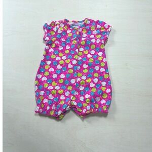 Kidgets Baby Girl Pink Ladybug Heart Romper One Piece 3-6 Months Snap Front